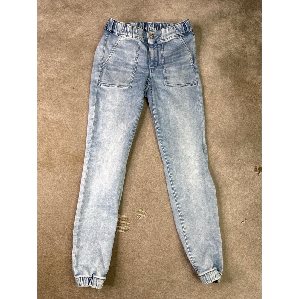 American Eagle Outfitters Jeans Womens 2 Blue Next Level Stretch Elastic Waist
